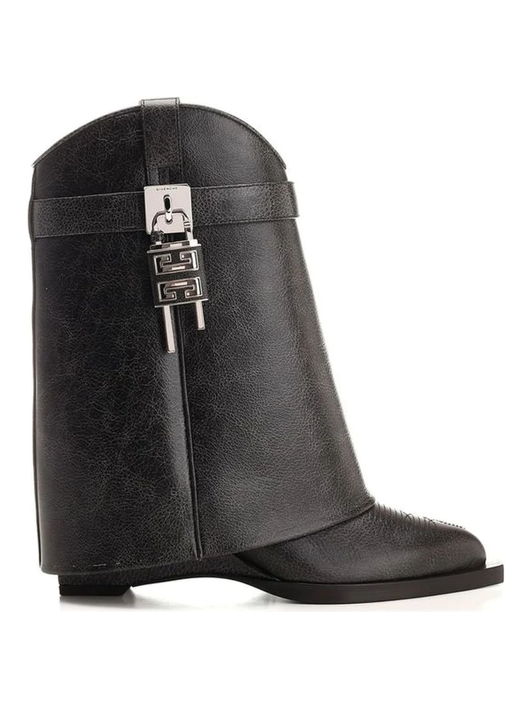 Black Leather Ankle Boots