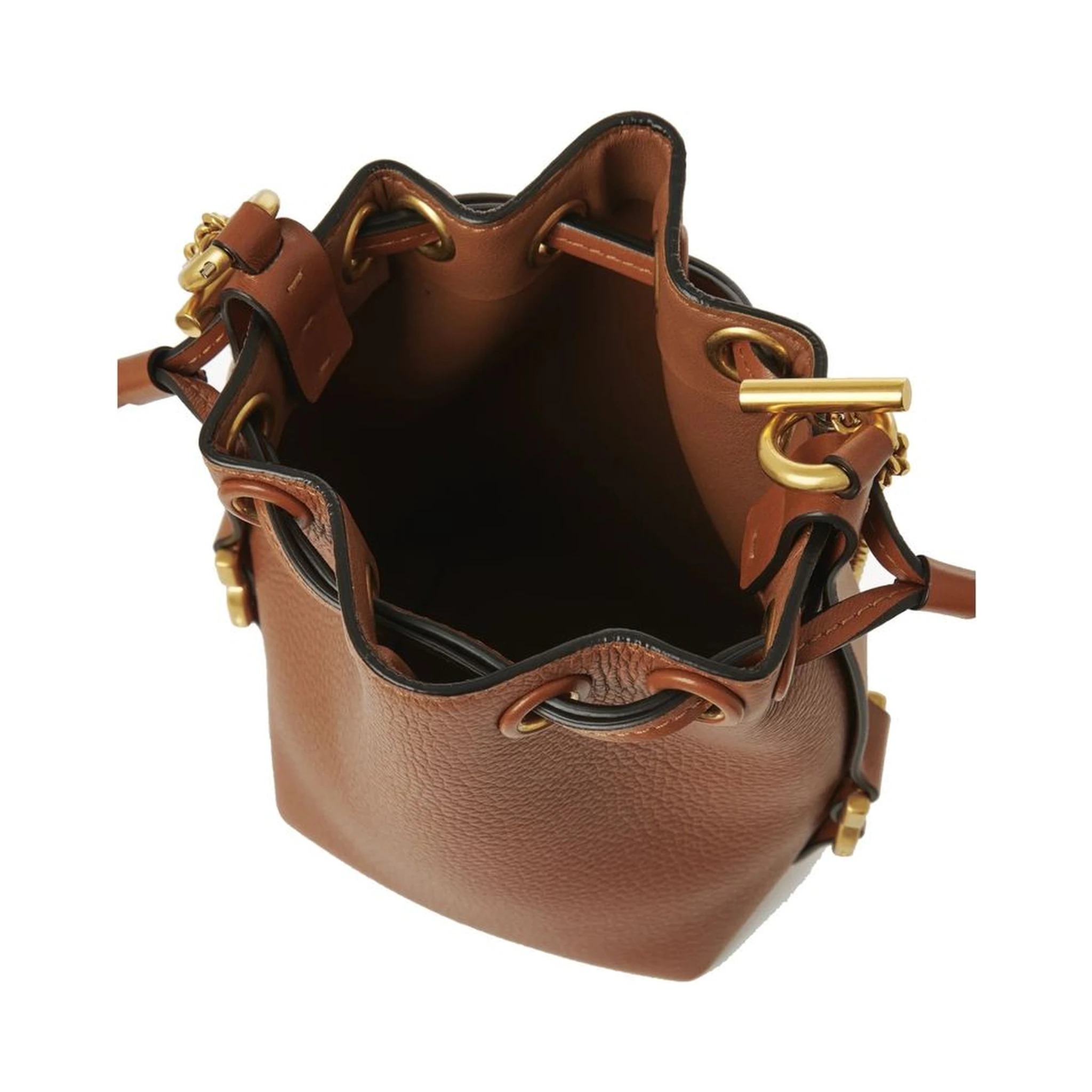 Brown Calfskin Backet Bag