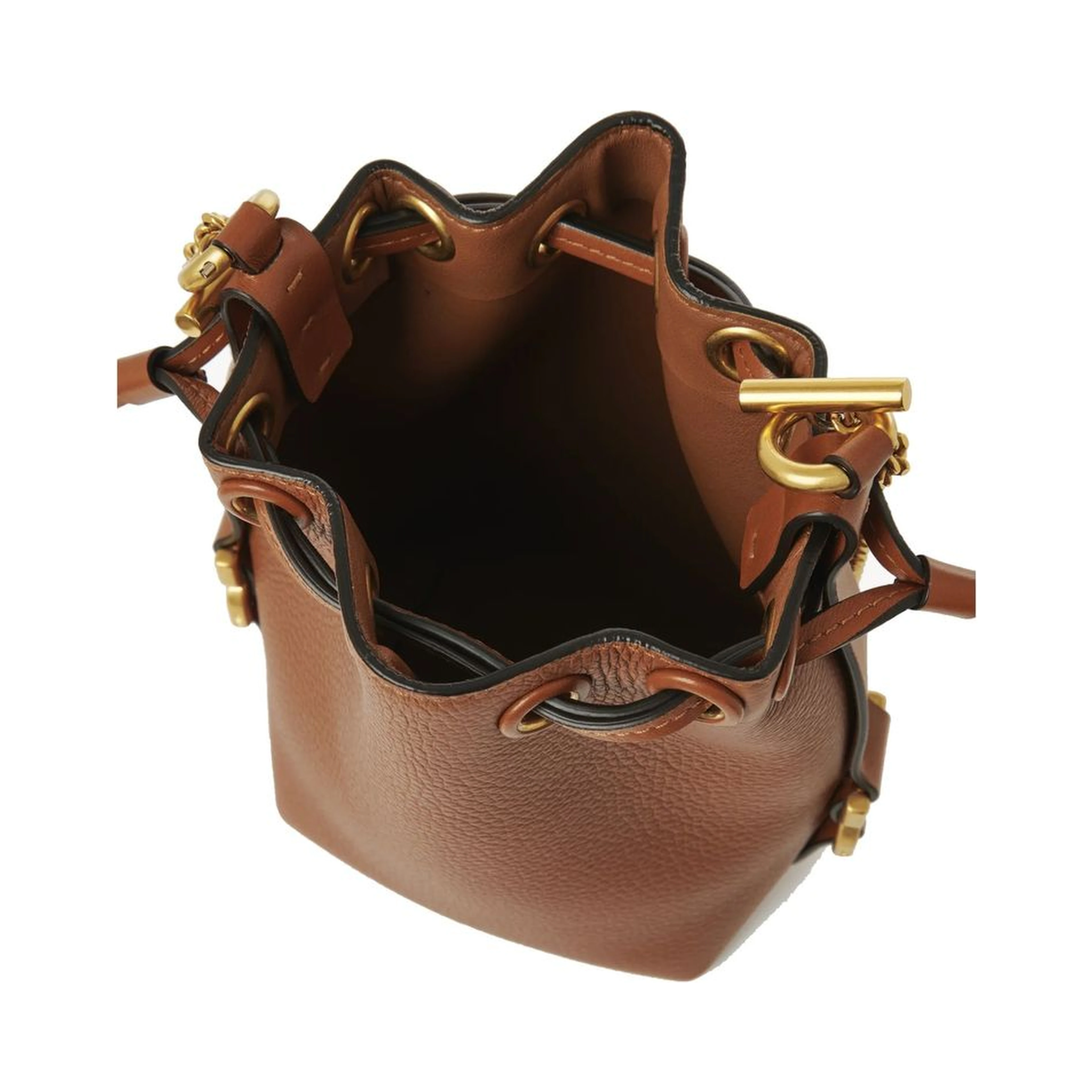 Brown Calfskin Backet Bag