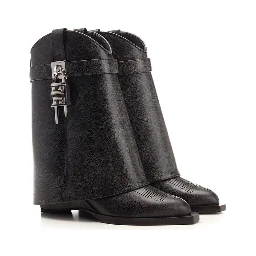 Black Leather Ankle Boots