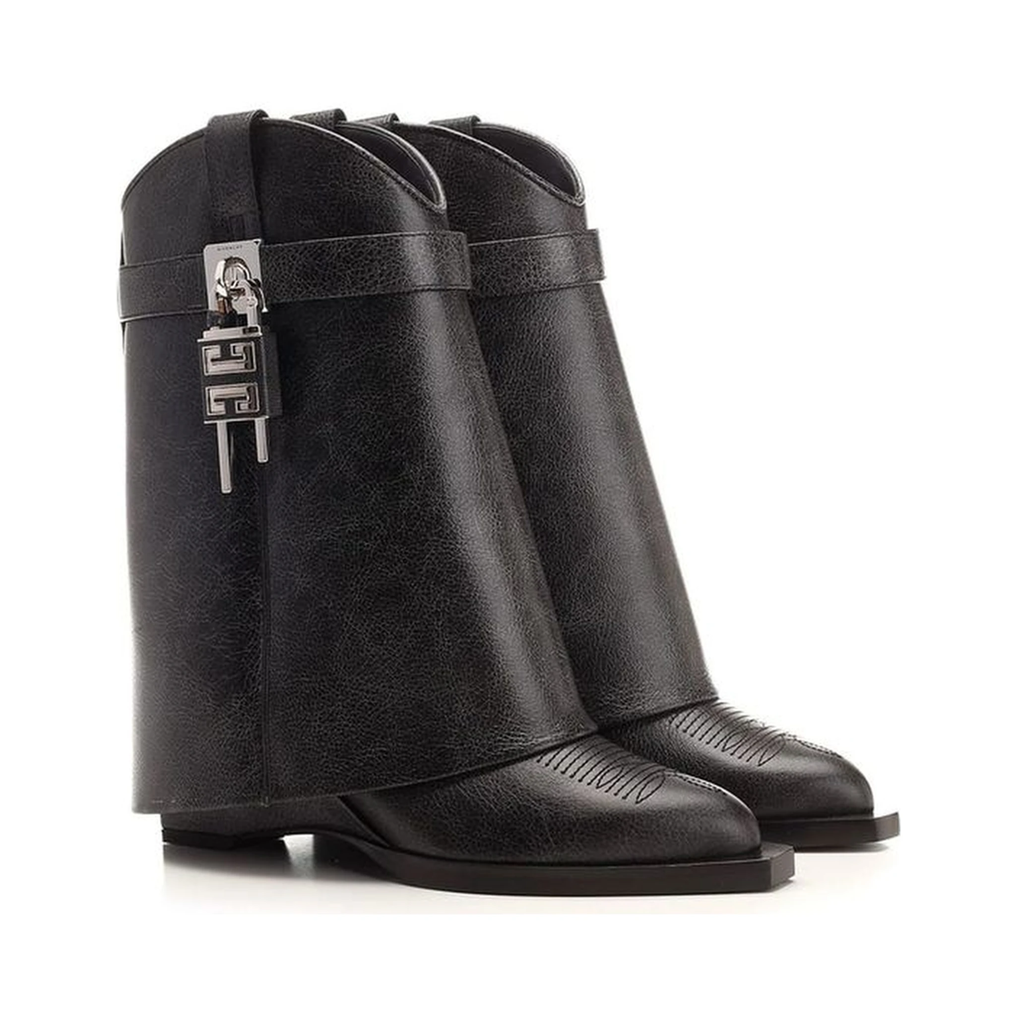 Black Leather Ankle Boots