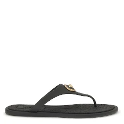 Black Rubber Flip-Flop Sandals