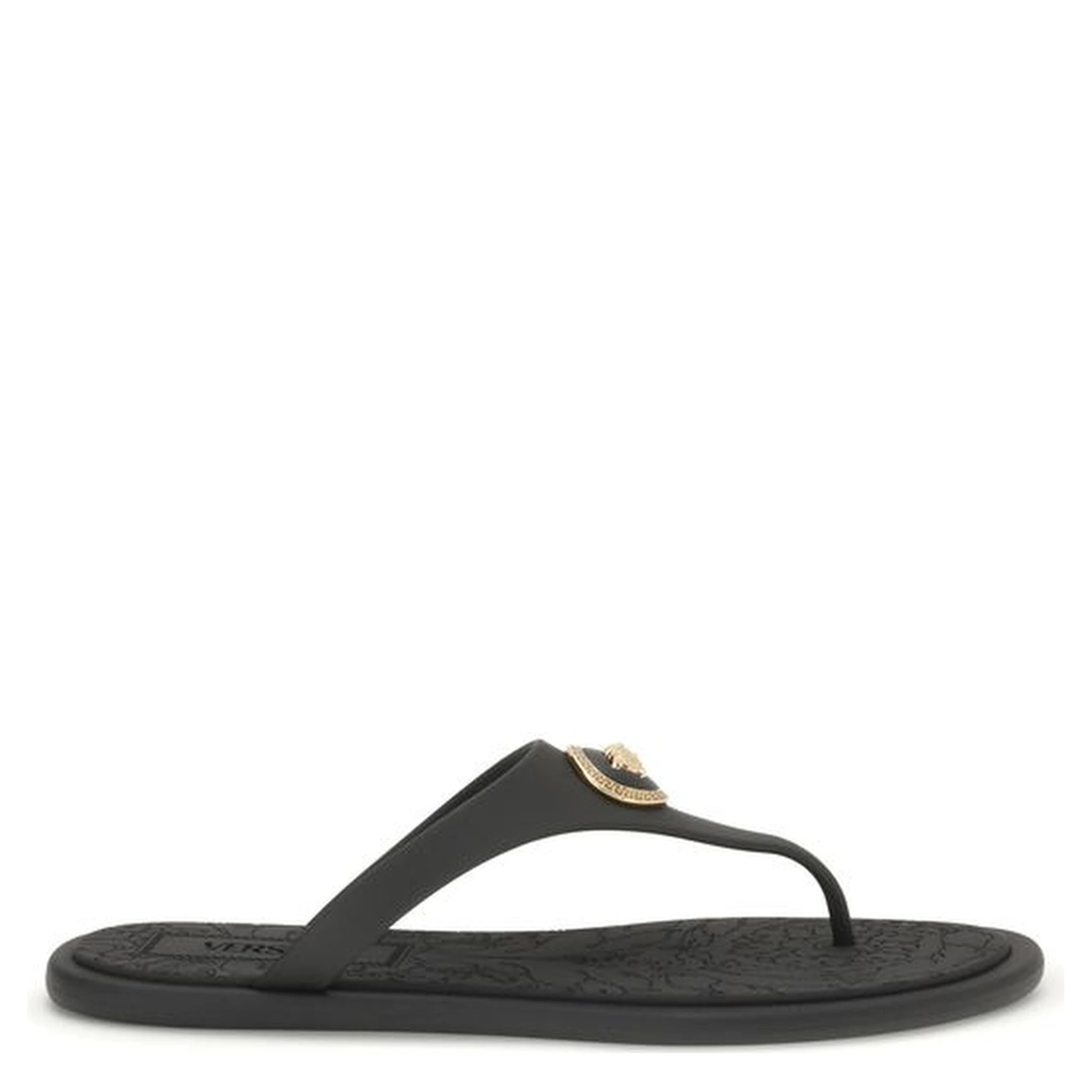 Black Rubber Flip-Flop Sandals
