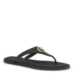Black Rubber Flip-Flop Sandals