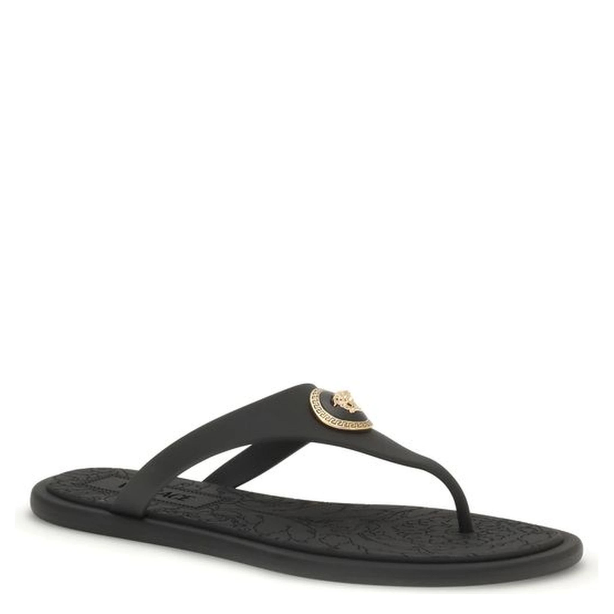 Black Rubber Flip-Flop Sandals