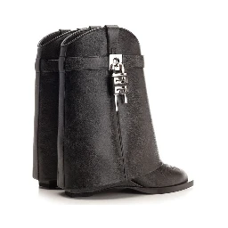 Black Leather Ankle Boots