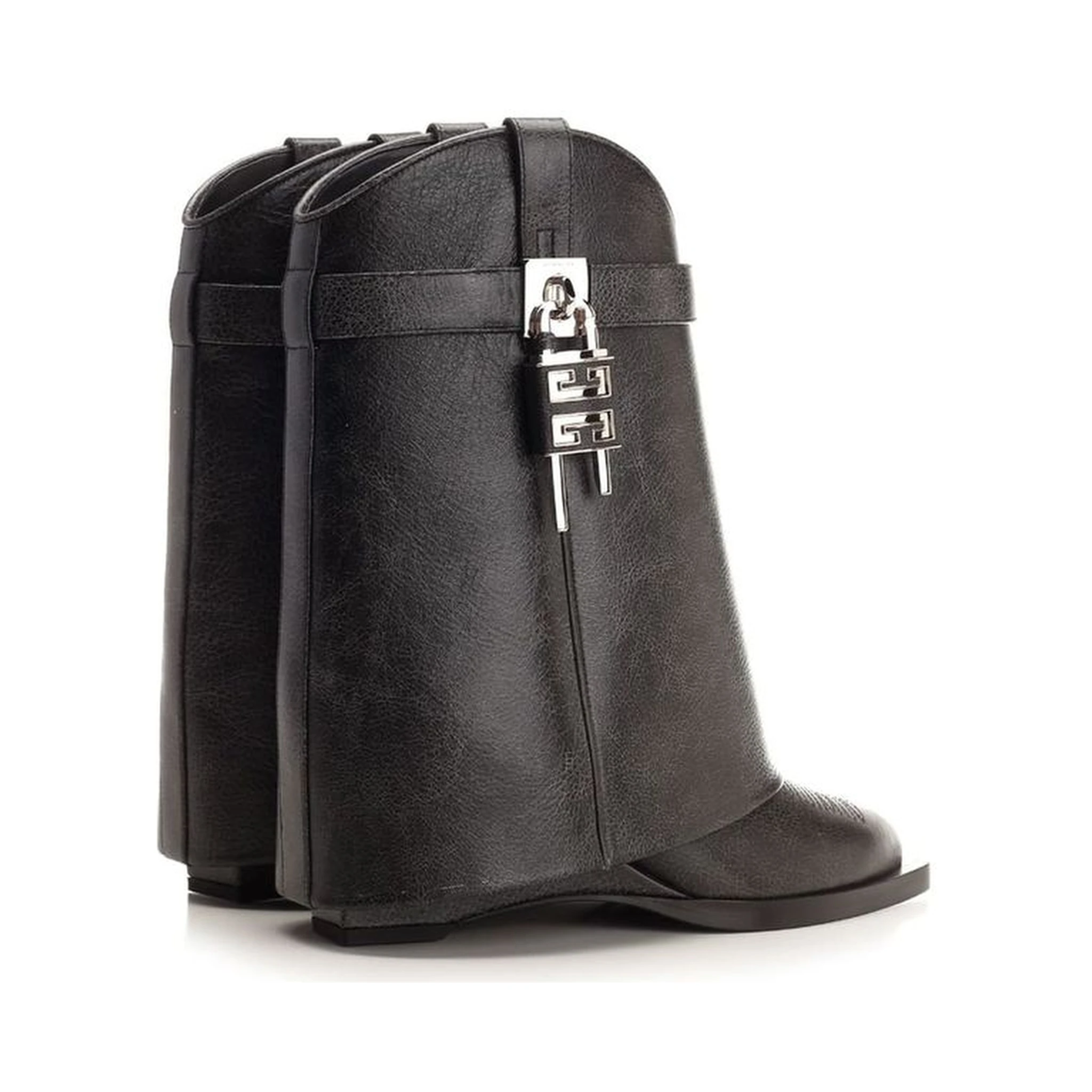 Black Leather Ankle Boots