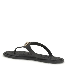 Black Rubber Flip-Flop Sandals
