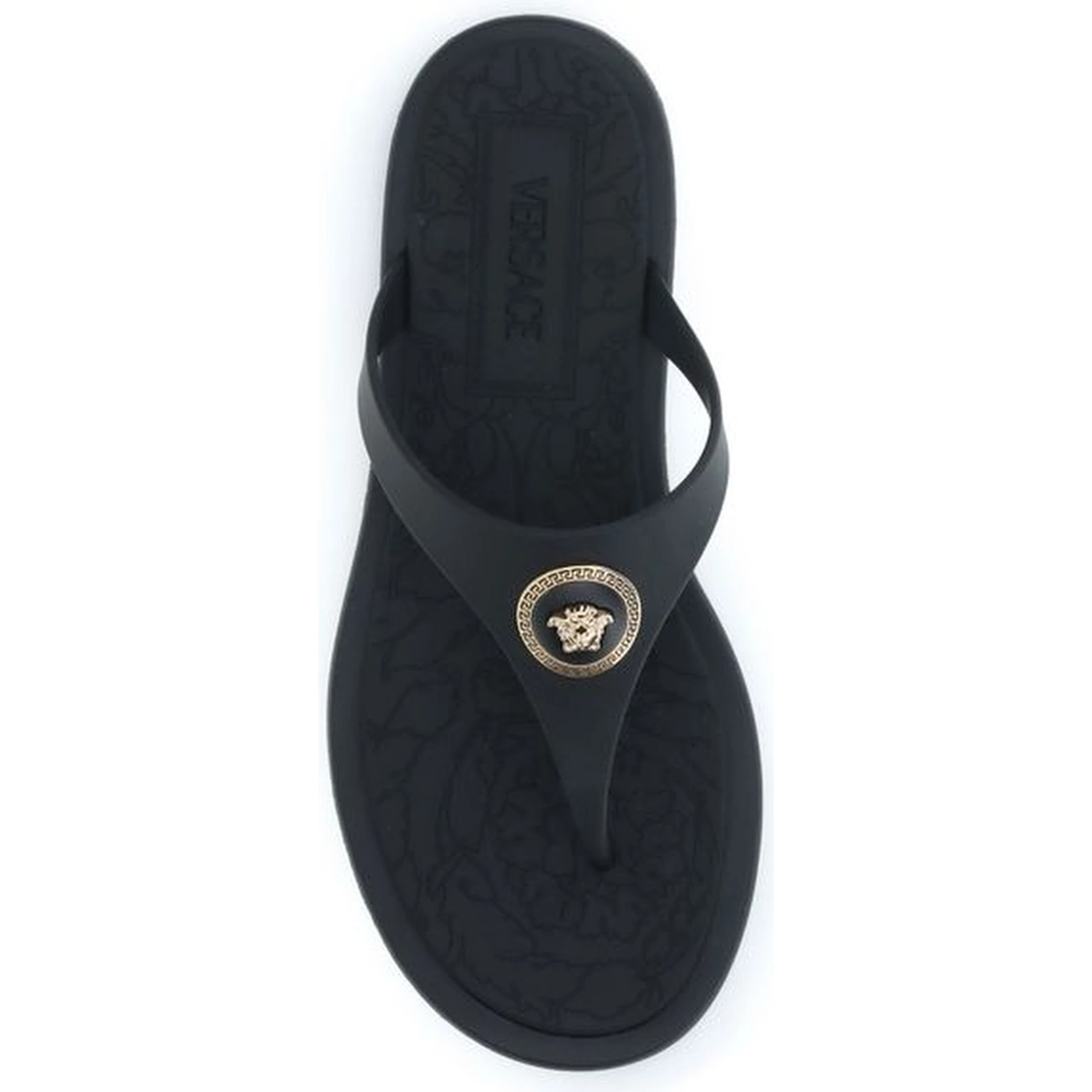 Black Rubber Flip-Flop Sandals