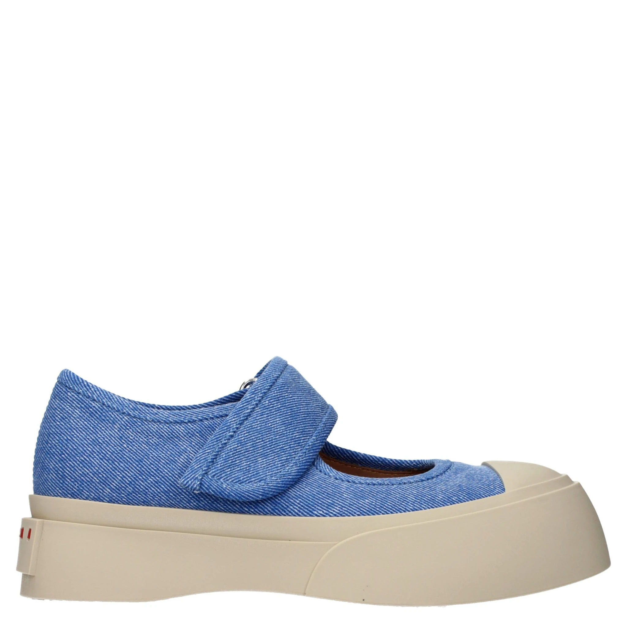 Blue Fabric Low Top Sneakers