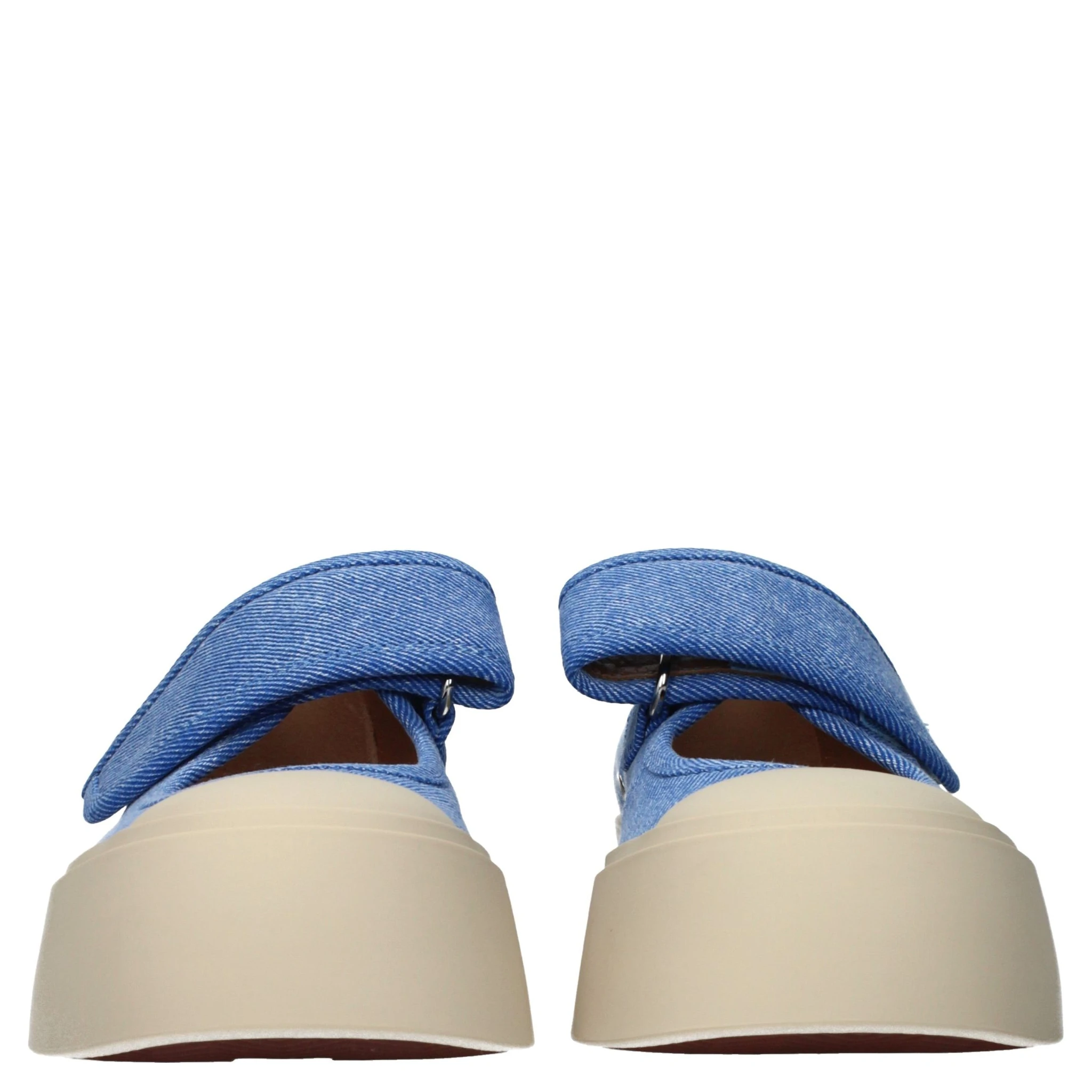Blue Fabric Low Top Sneakers