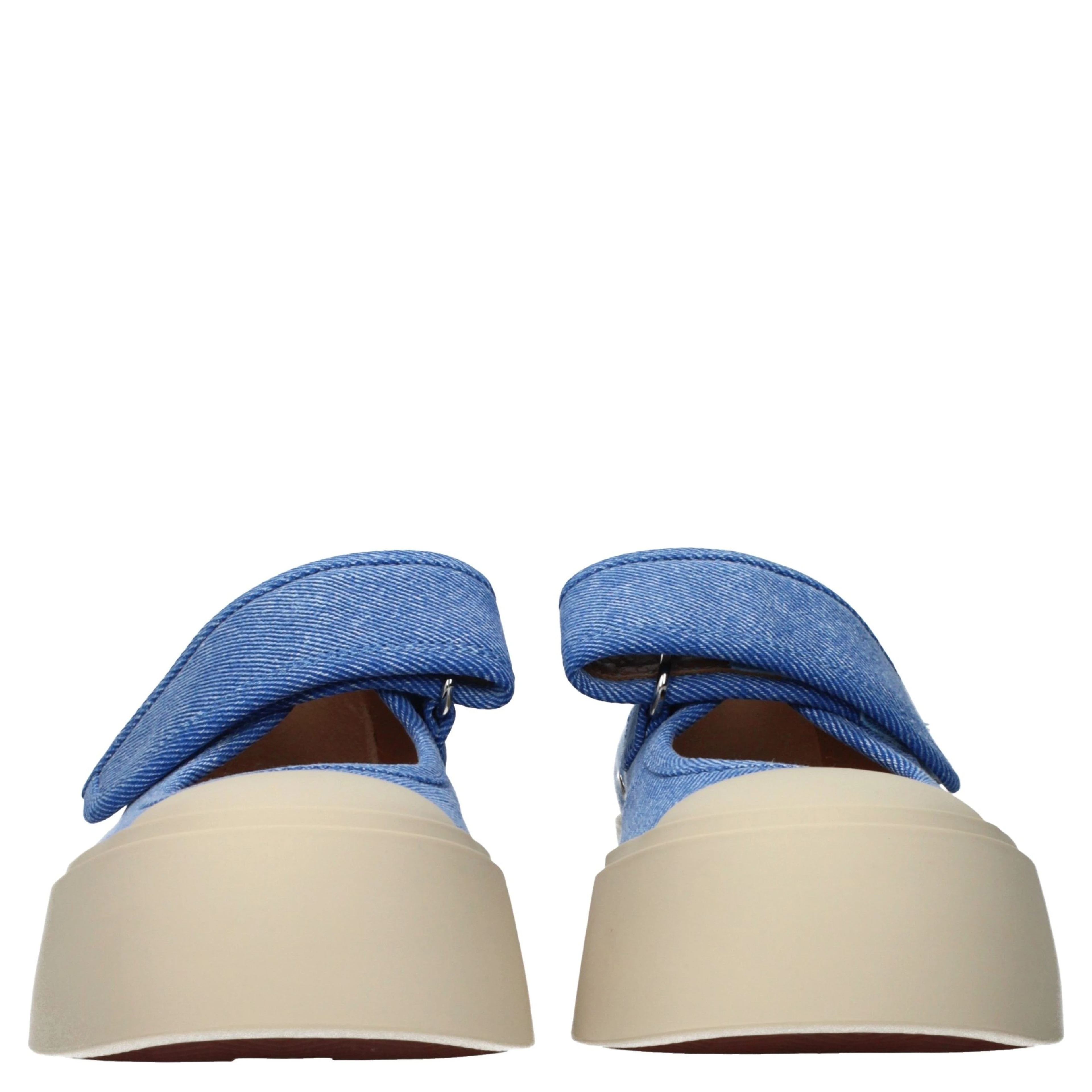 Blue Fabric Low Top Sneakers