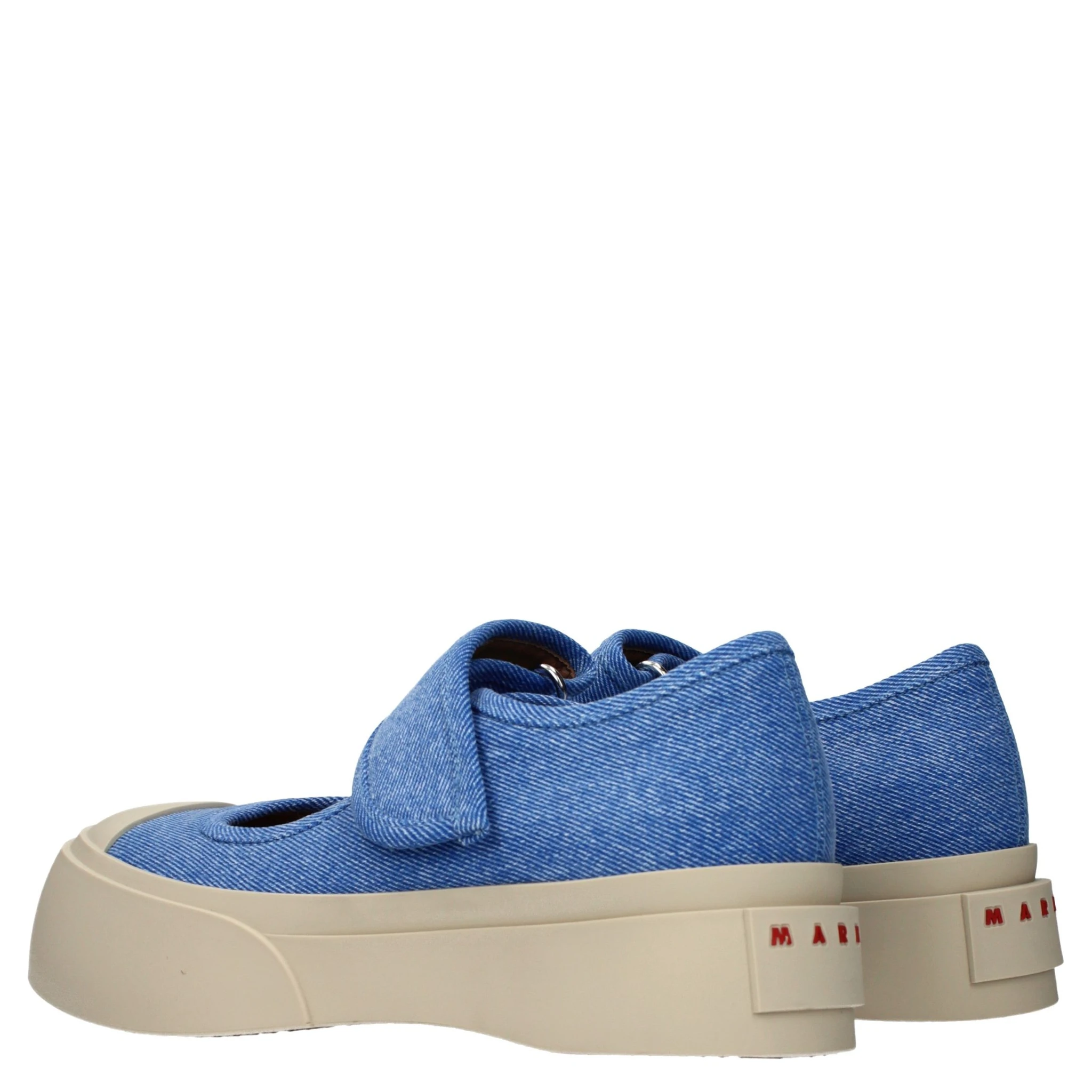 Blue Fabric Low Top Sneakers