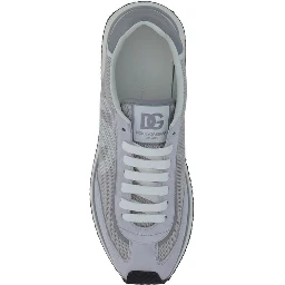 Gray Fabric Low Top Sneakers