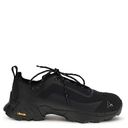 Black Polyester Athletic Sneakers