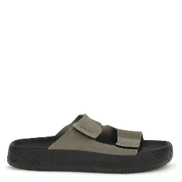 Bicolor Calf Leather Bos Taurus Flat Sandals