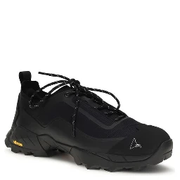 Black Polyester Athletic Sneakers