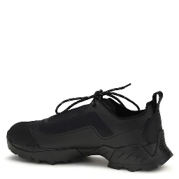 Black Polyester Athletic Sneakers