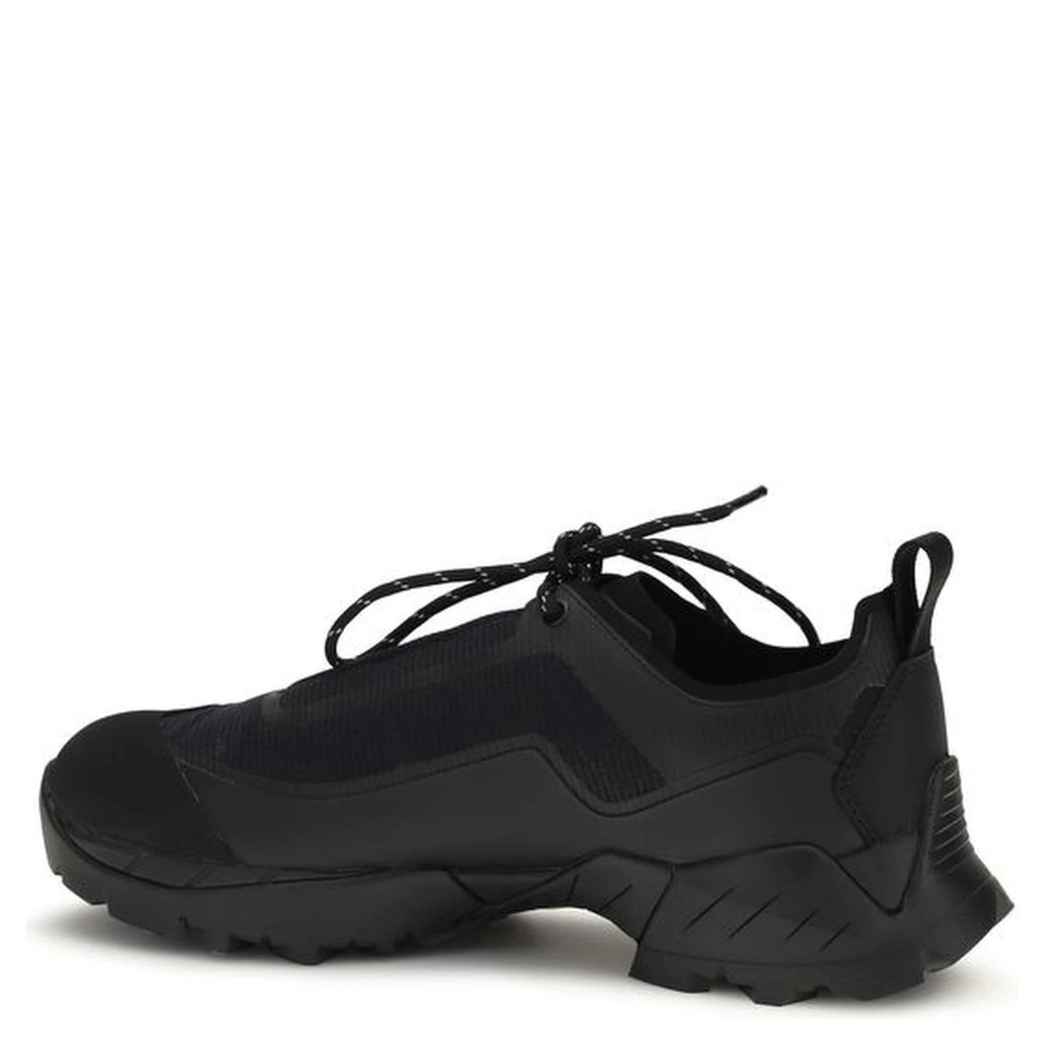 Black Polyester Athletic Sneakers