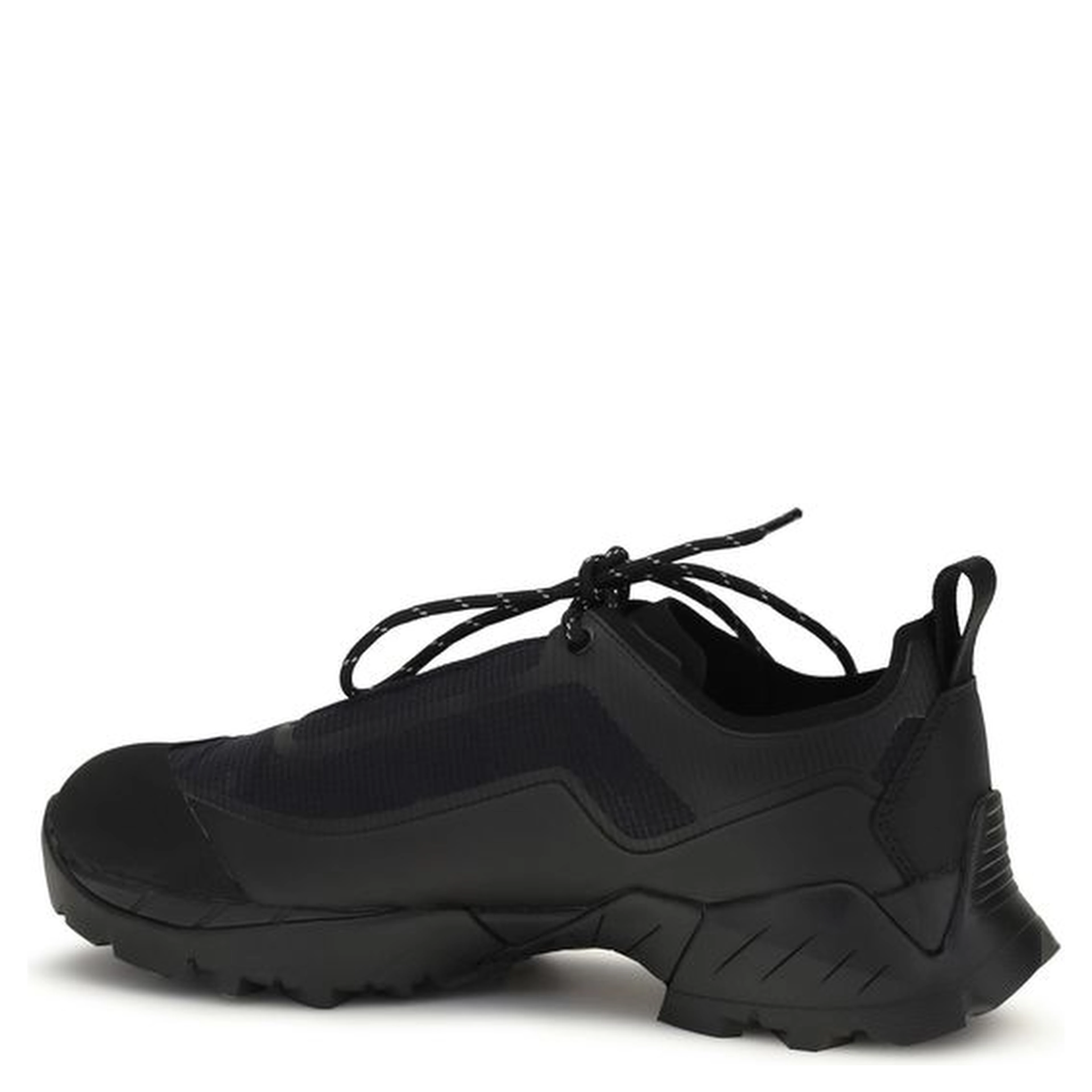 Black Polyester Athletic Sneakers