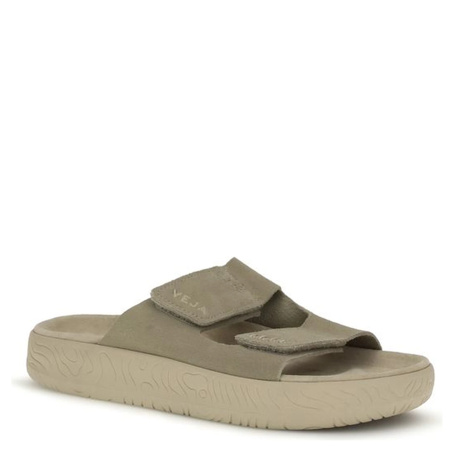 Beige Calf Leather Bos Taurus Flat Sandals