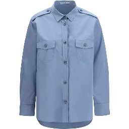 Blue Cotton Dress Shirt