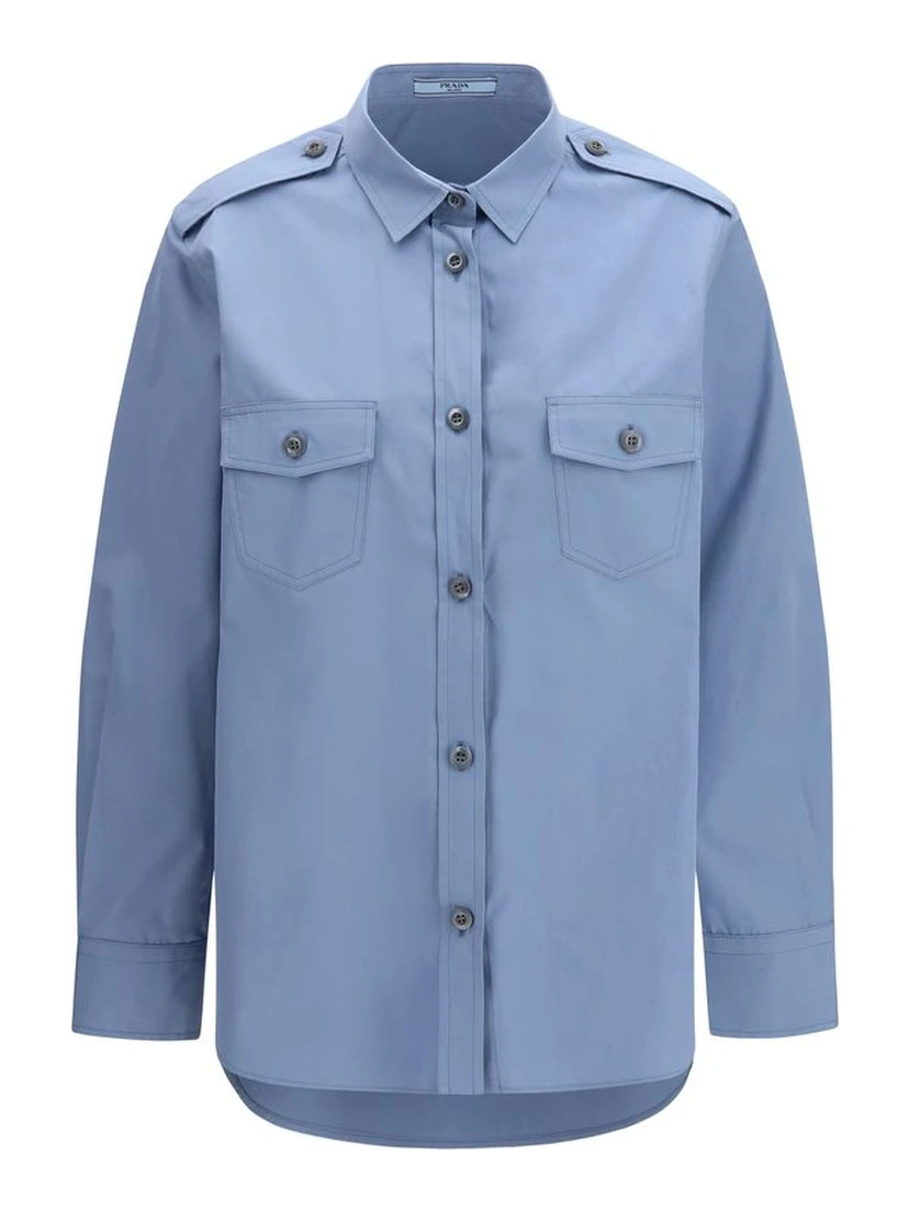 Blue Cotton Dress Shirt