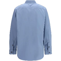 Blue Cotton Dress Shirt