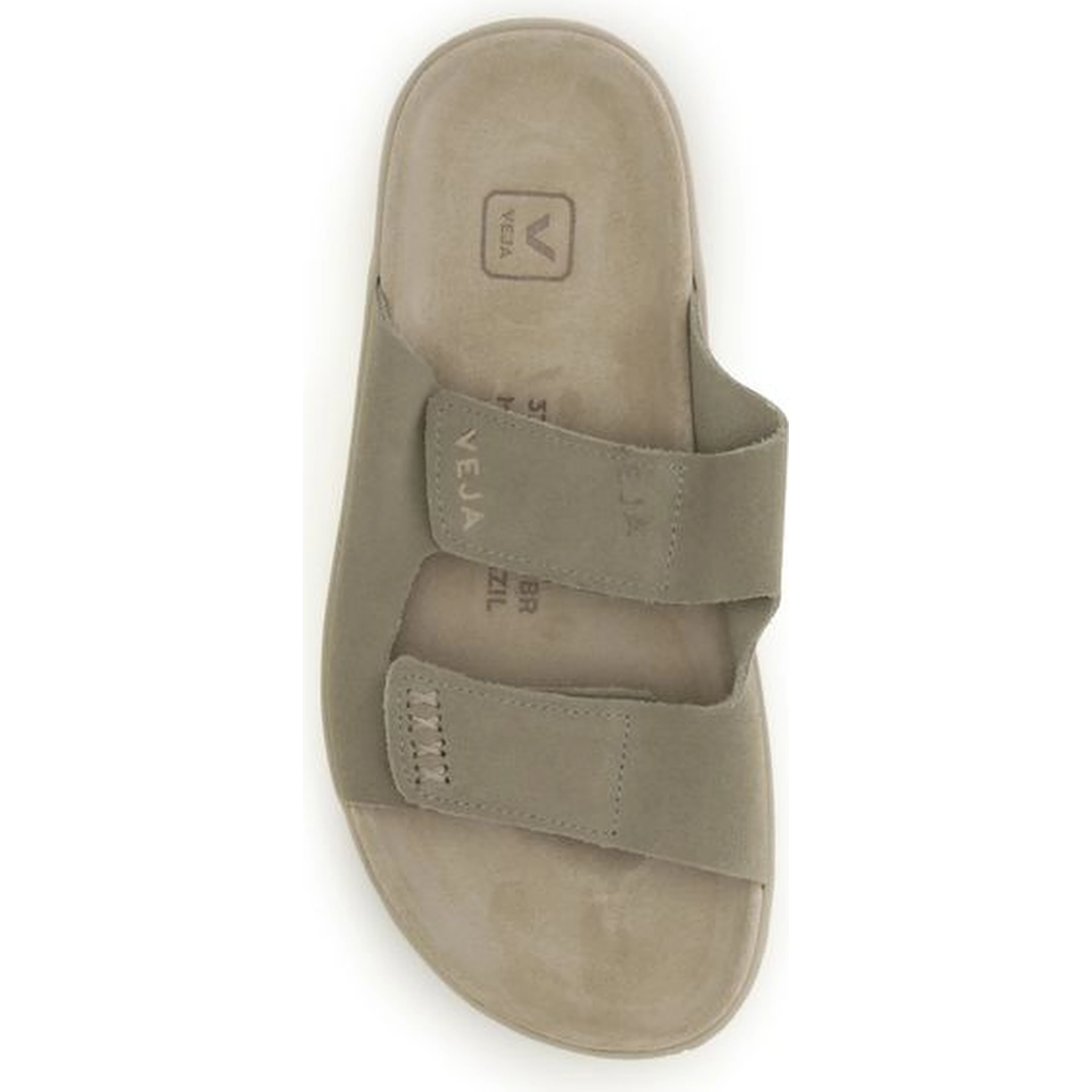 Beige Calf Leather Bos Taurus Flat Sandals