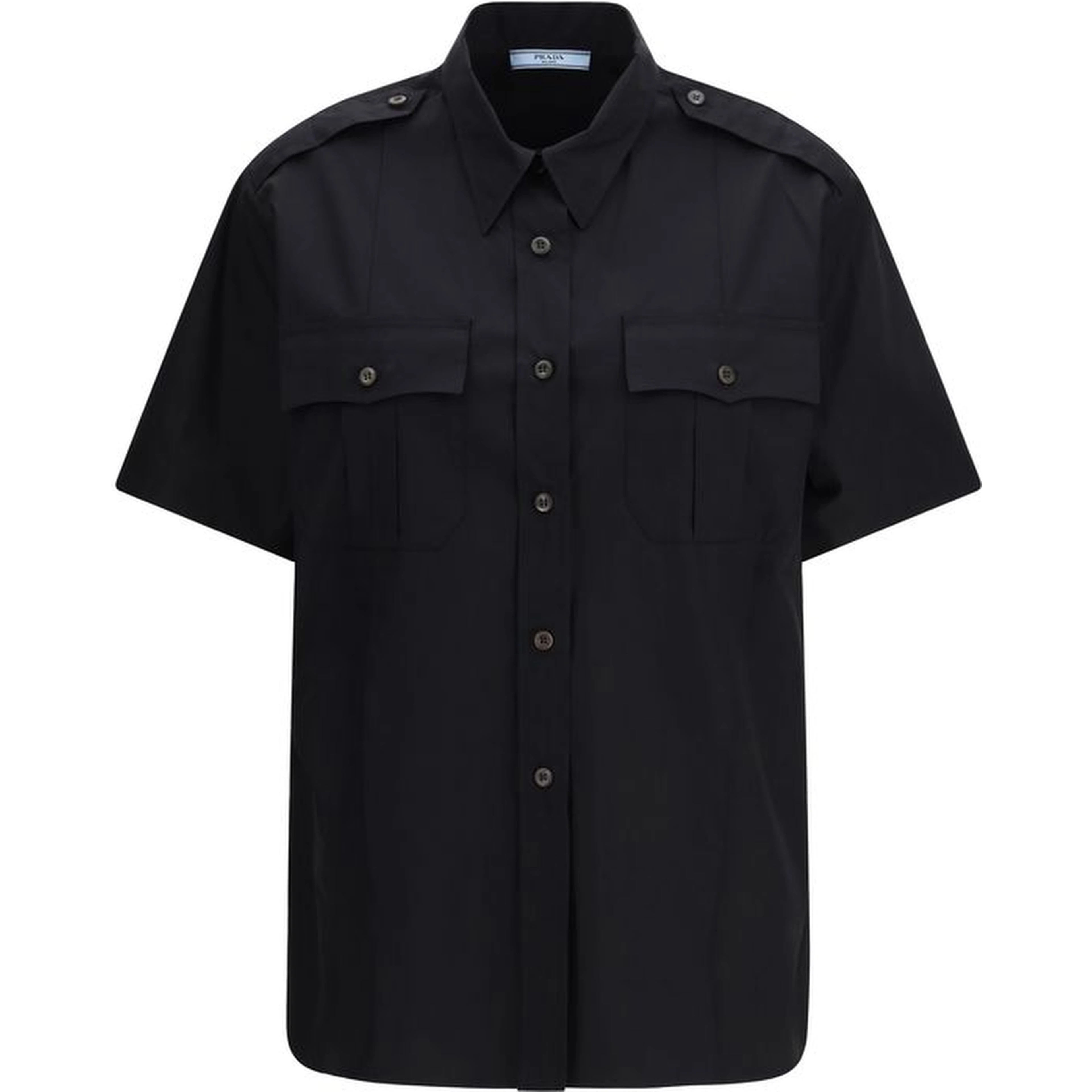 Black Cotton Shortsleeve Shirt