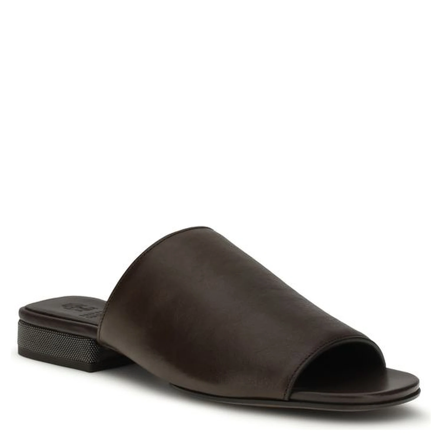 Brown Calf Leather Bos Taurus Slides