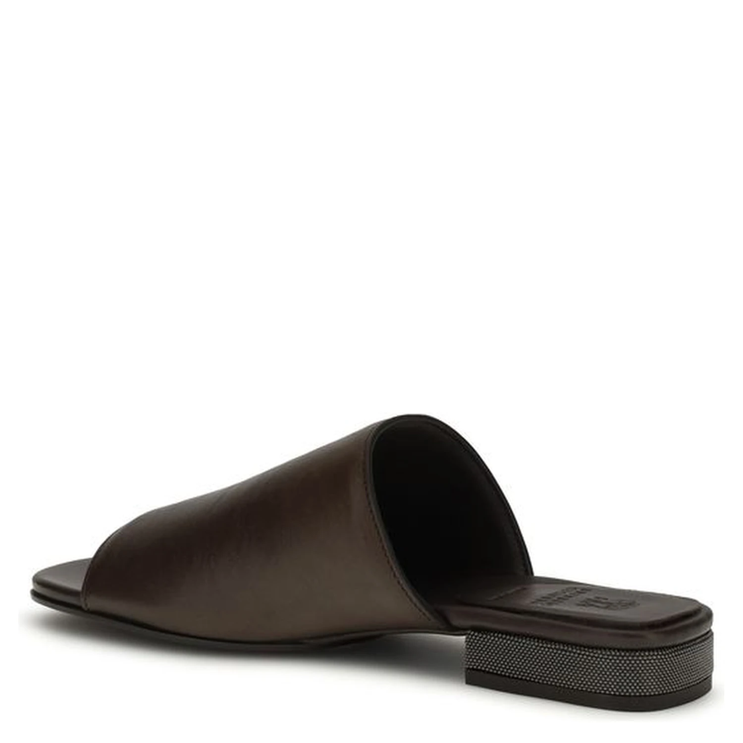 Brown Calf Leather Bos Taurus Slides