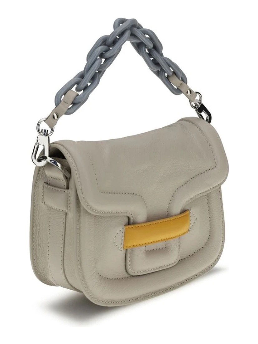 Gray Goatskin Shoulder Bag