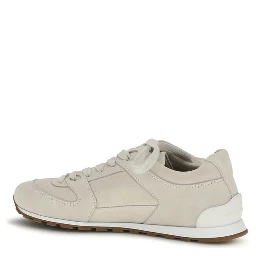 Beige Calf Leather Bos Taurus Low Top Sneakers