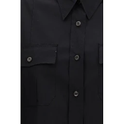 Black Cotton Shortsleeve Shirt
