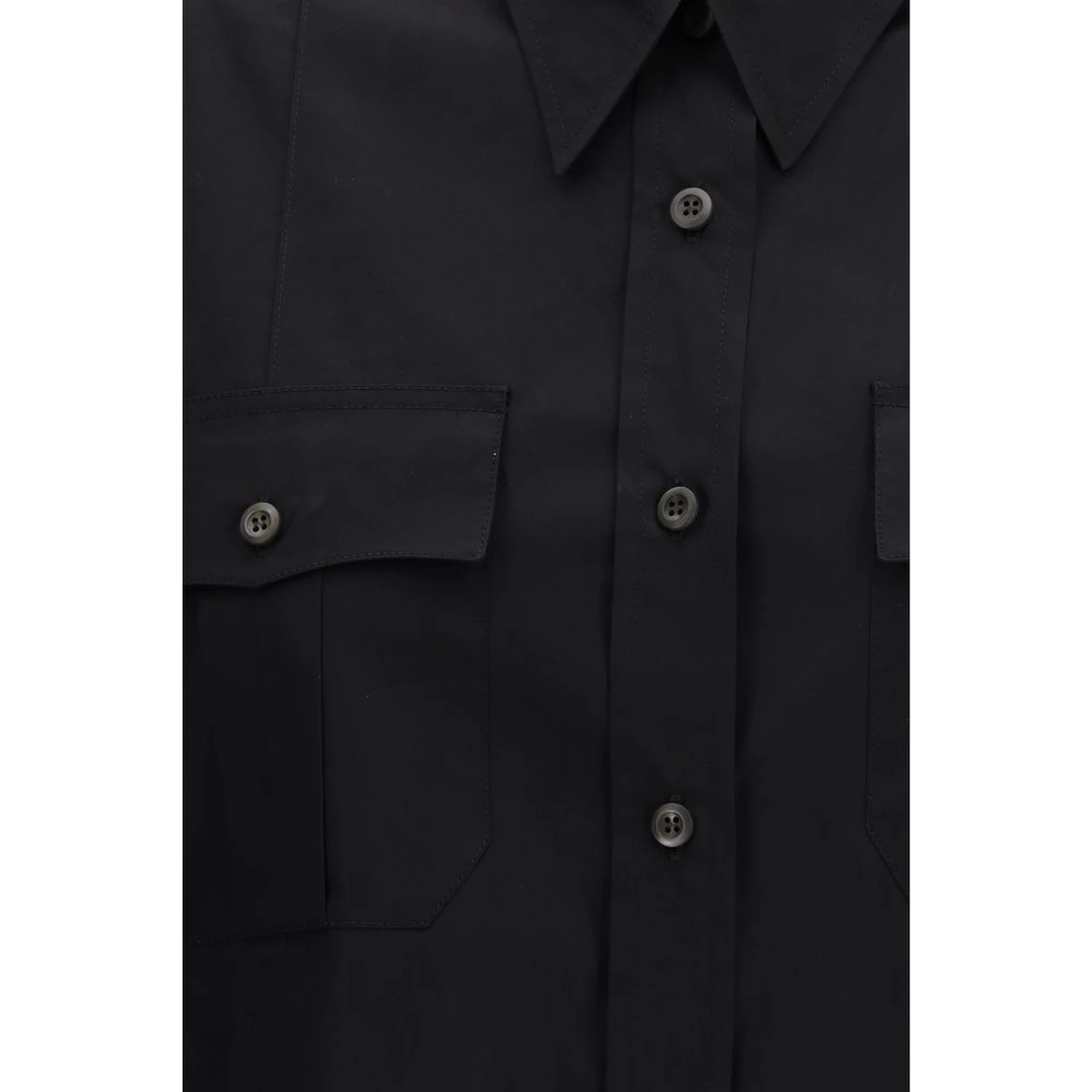 Black Cotton Shortsleeve Shirt