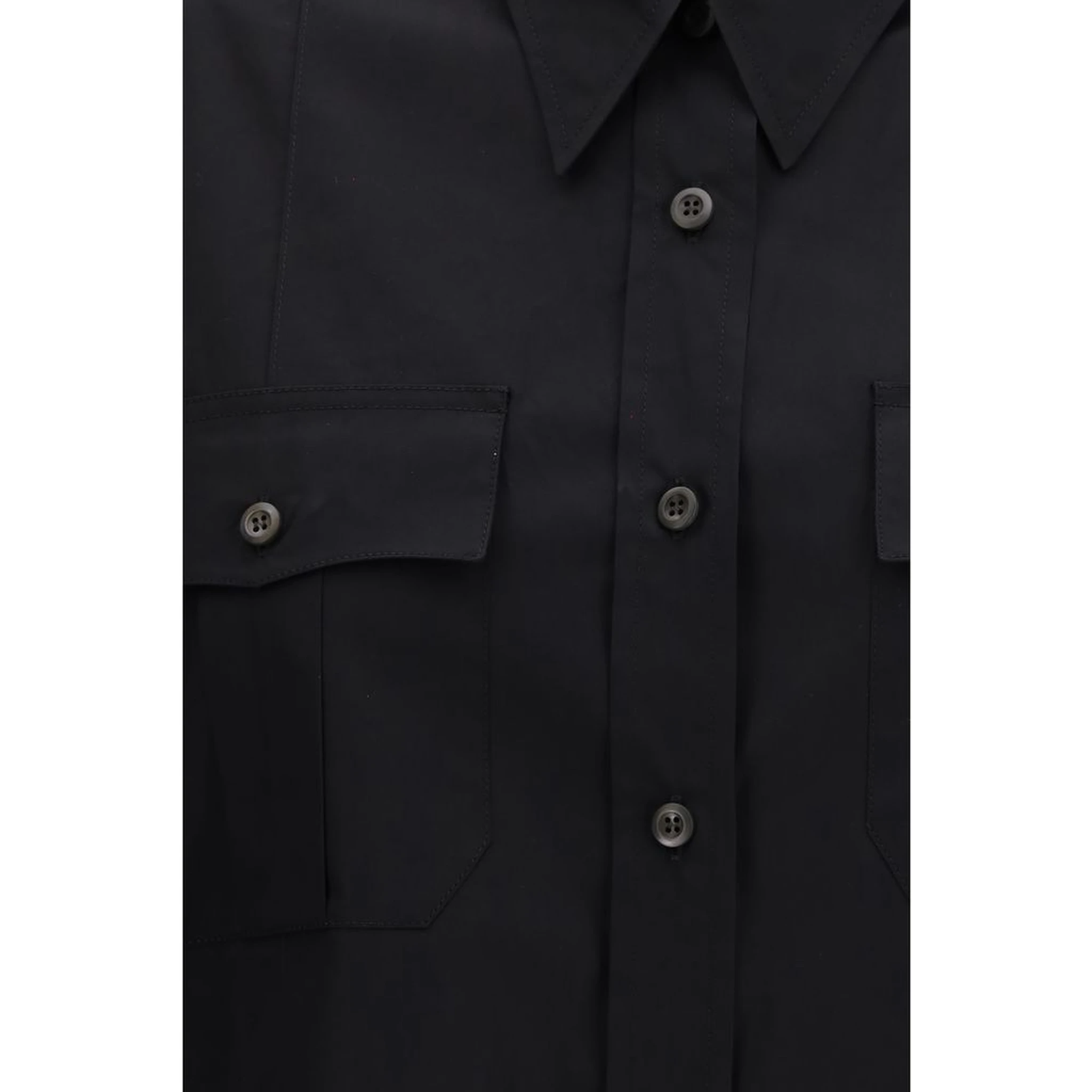 Black Cotton Shortsleeve Shirt