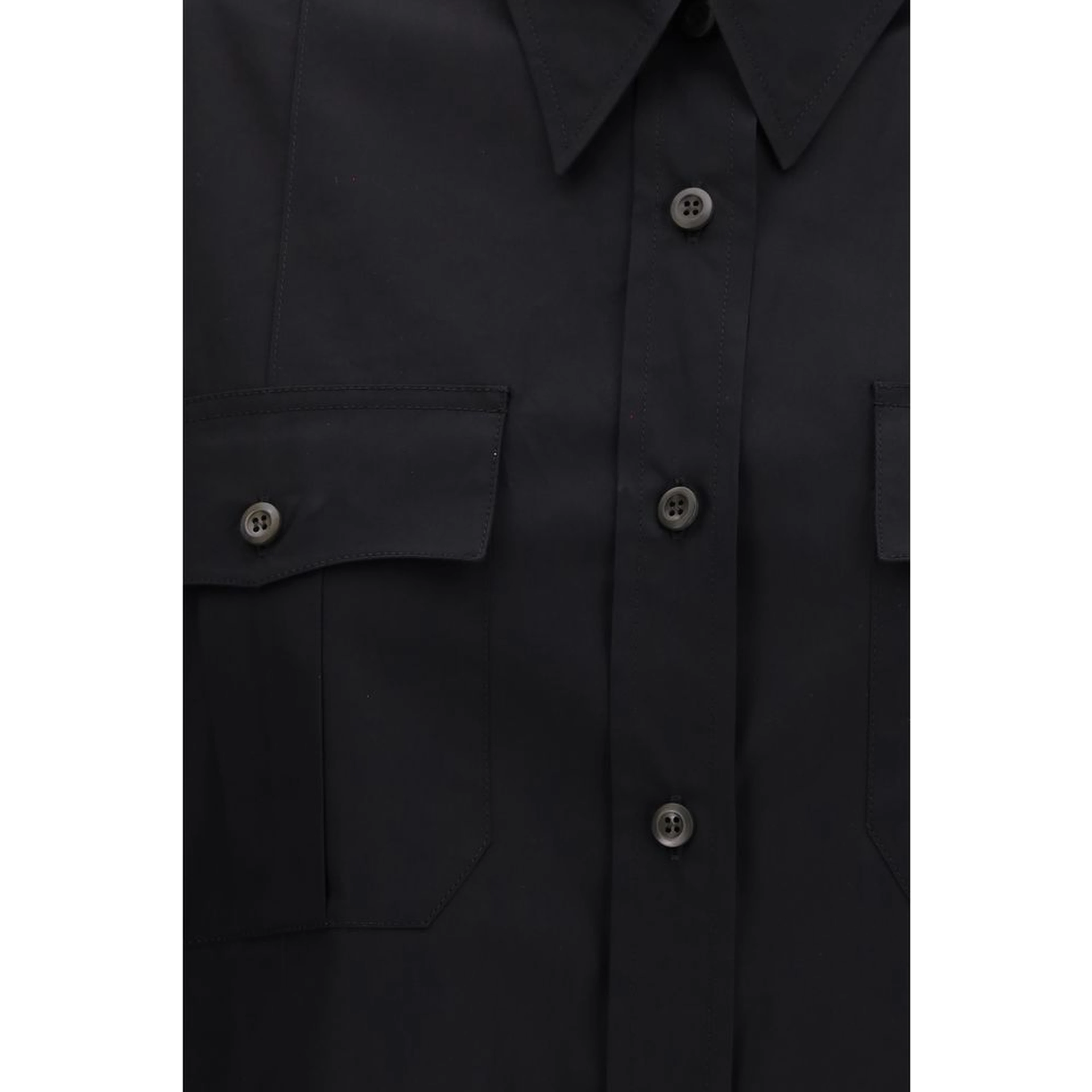 Black Cotton Shortsleeve Shirt