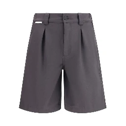 Gray Cotton Bermuda Shorts