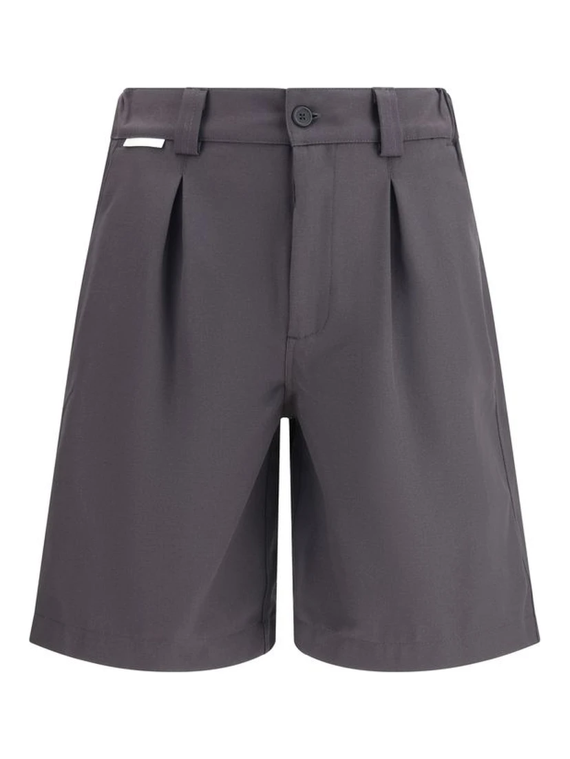 Gray Cotton Bermuda Shorts