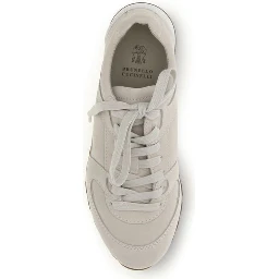 Beige Calf Leather Bos Taurus Low Top Sneakers