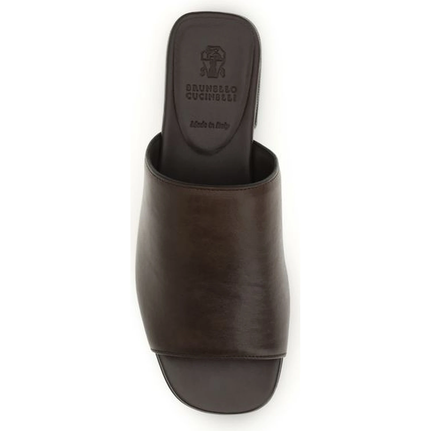 Brown Calf Leather Bos Taurus Slides