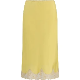 Bicolor Silk Midi Skirt