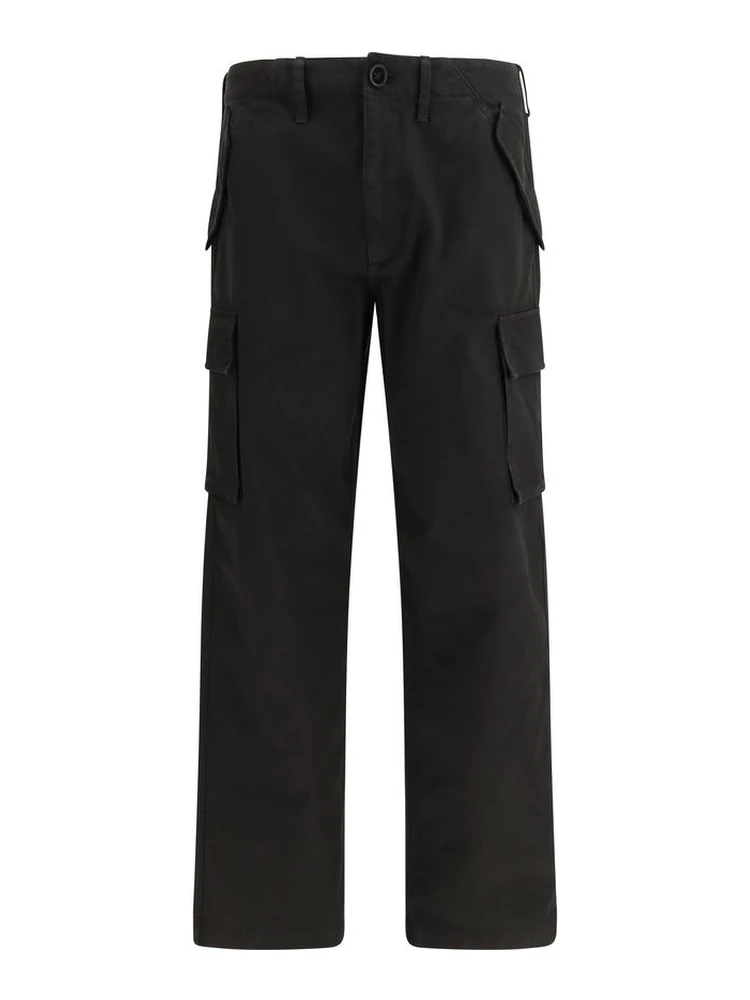 Black Cotton Cargo Pants