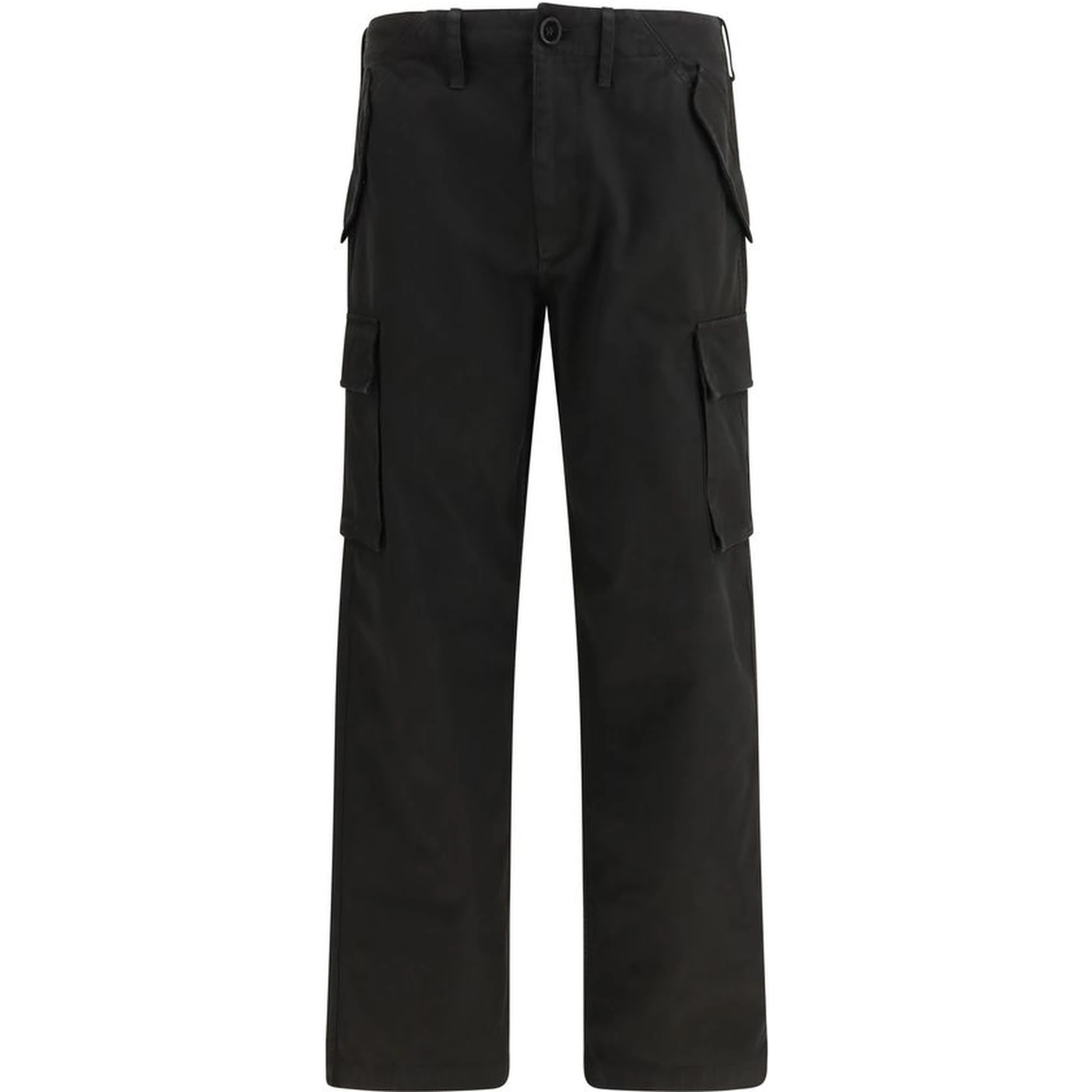 Black Cotton Cargo Pants