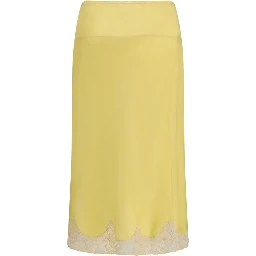 Bicolor Silk Midi Skirt