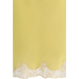 Bicolor Silk Midi Skirt