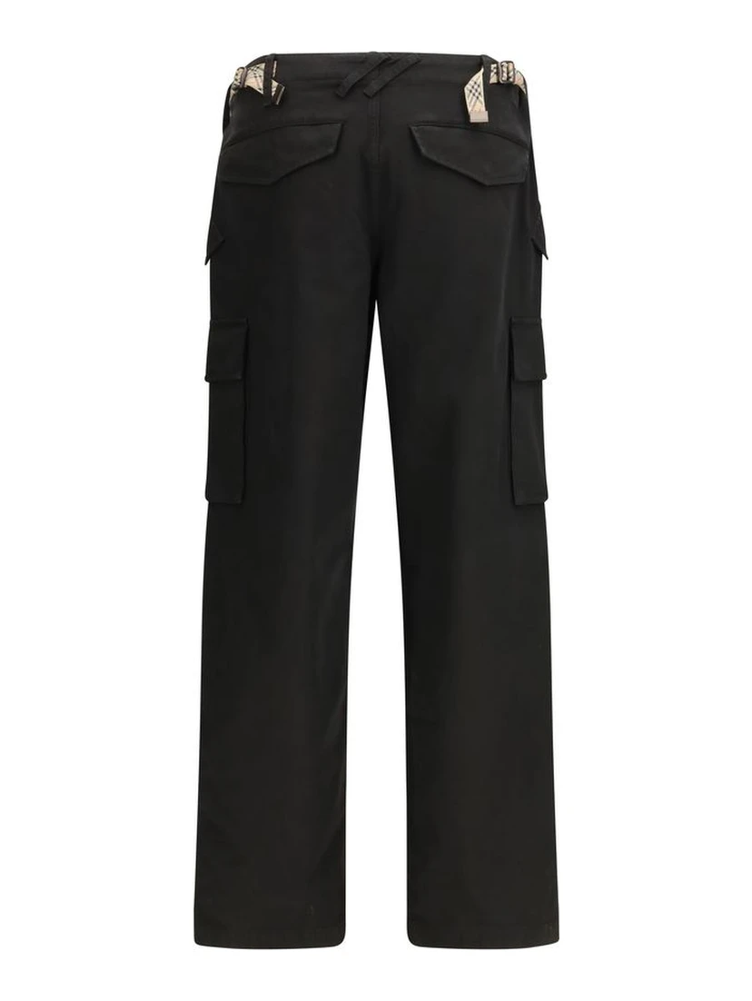 Black Cotton Cargo Pants