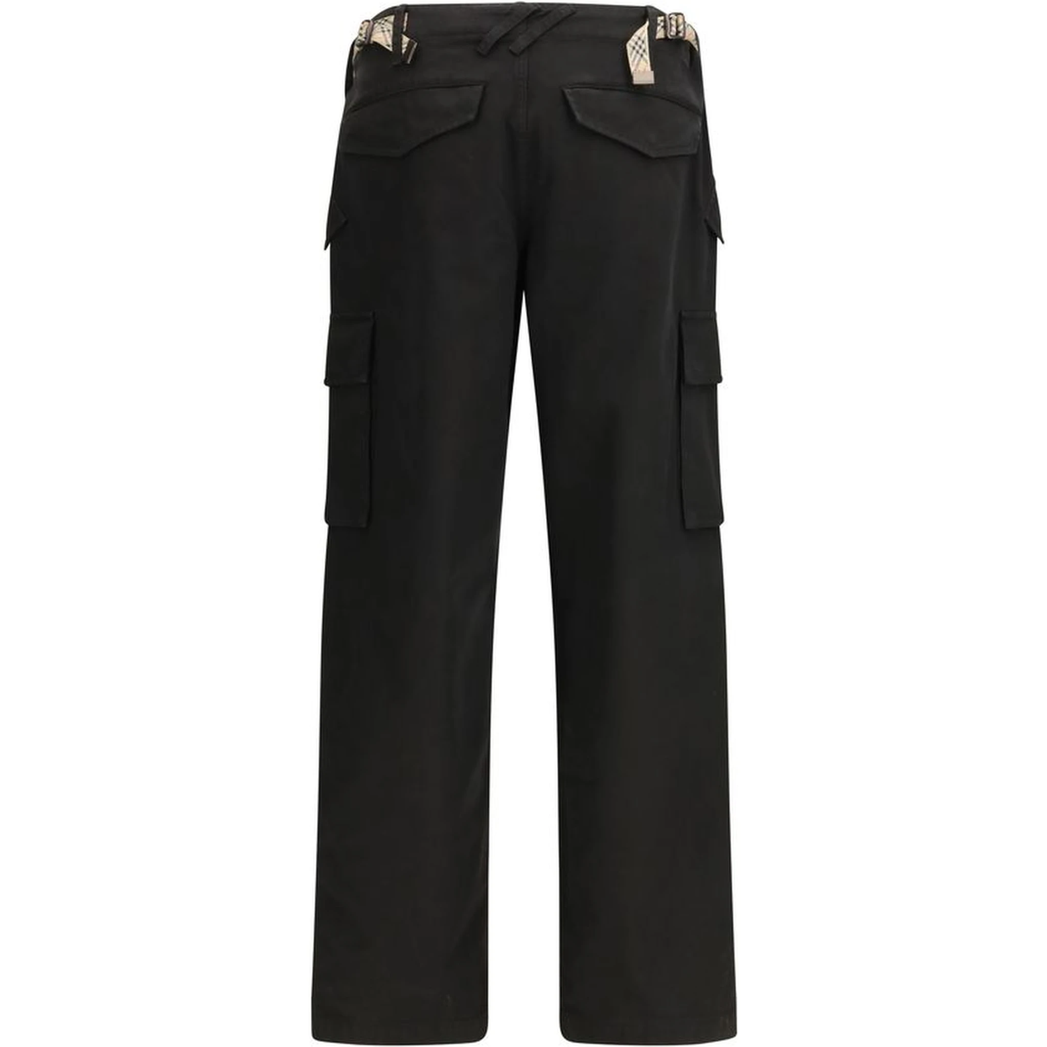 Black Cotton Cargo Pants