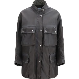 Gray Recycled Polyamide Coat